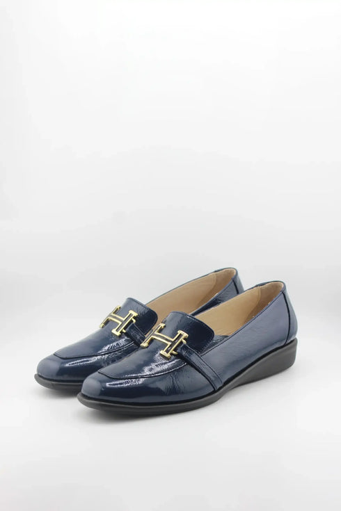 DFC Relax Leather Loafers with Metal Accent